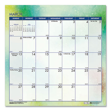 House of Doolittle™ Recycled Cosmos Tent Calendar, Cosmos Artwork, 6 X 6, White-blue-multicolor Sheets, 2022 freeshipping - TVN Wholesale